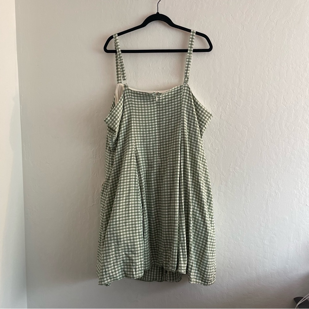 Torrid Retro Chic Fit & Flare Dress Green Gingham Mini Dress Womens Plus Size 24 - Picture 4 of 11